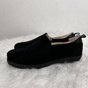 Jeffrey Fitzhugh Men's Black Suede Leather Slip-on Moccasin Shearling Lined 10.5